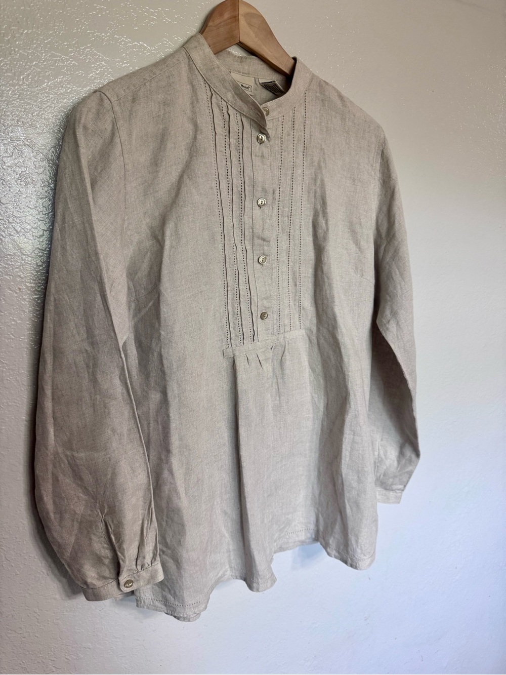 L.L. Bean Natural Oatmeal Linen Shirt